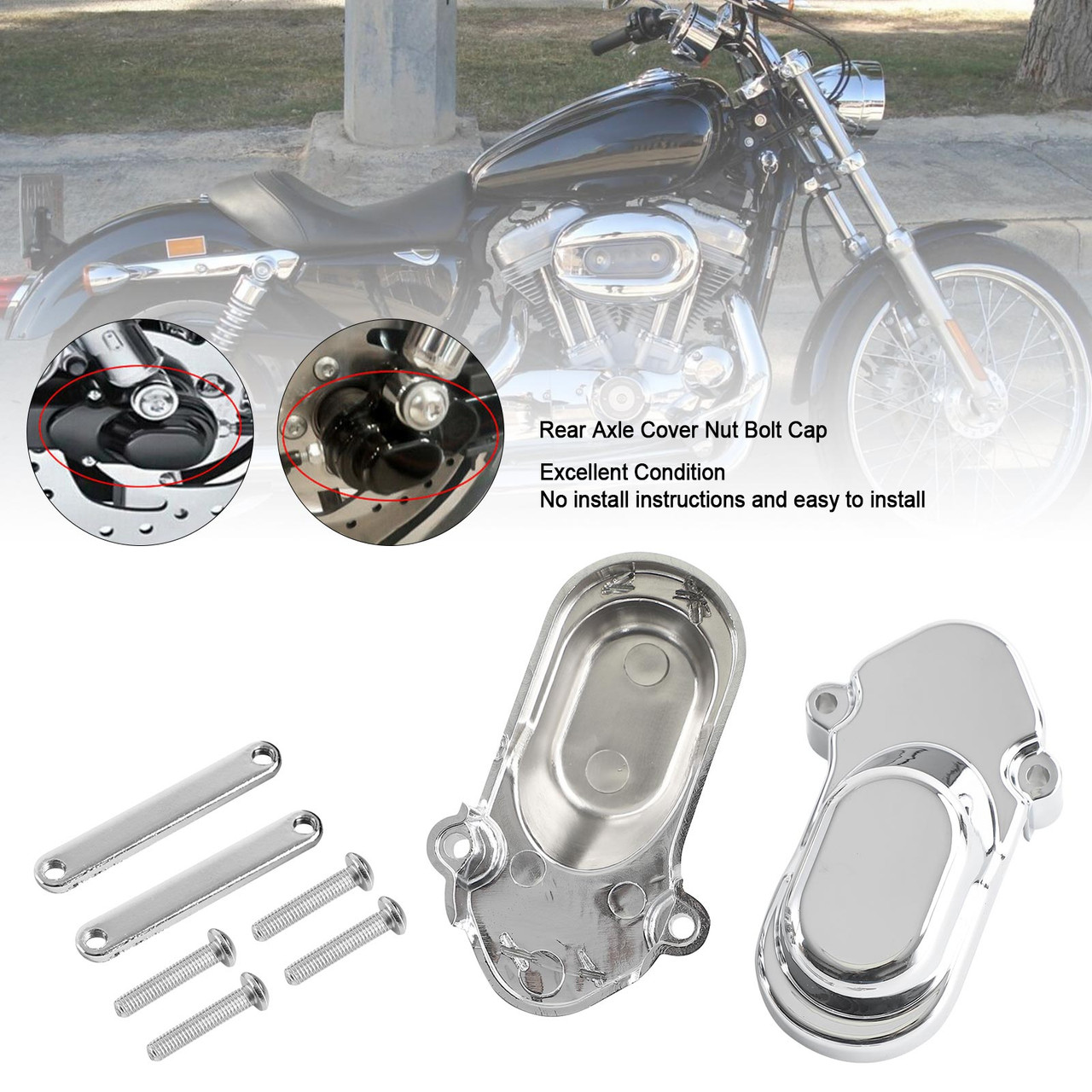 Rear Axle Cover Nut Bolt Cap fit for Harley Sportster 1200 883