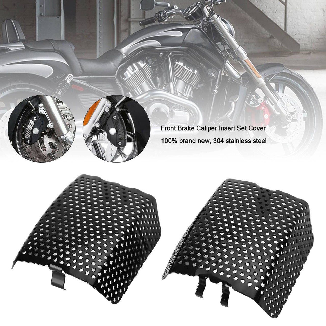 Front Brake Caliper Insert Set Cover For 2006-2019 Harley-Davidson
