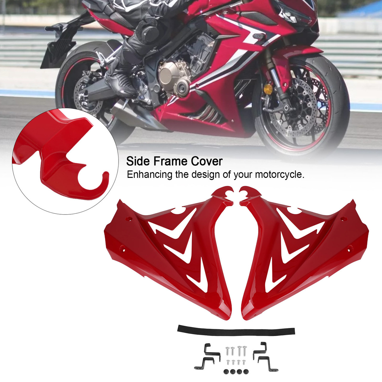 Side Frame Cover For Honda CBR650R 2019-2021 Red - Mad Hornets