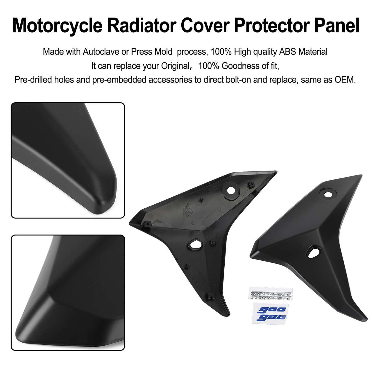 Motorcycle Radiator Cover Protector Panel fit for YAMAHA tracer 900 GT 2018-2020 Black
