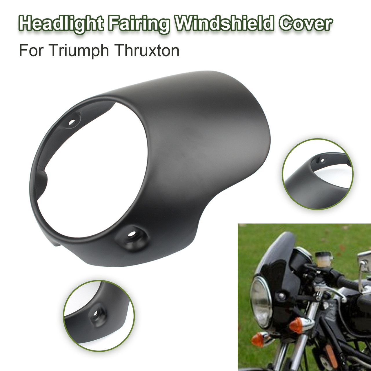 Headlight Fairing Windshield Cover For Triumph Bonneville T100 T12 MBLK~BC1