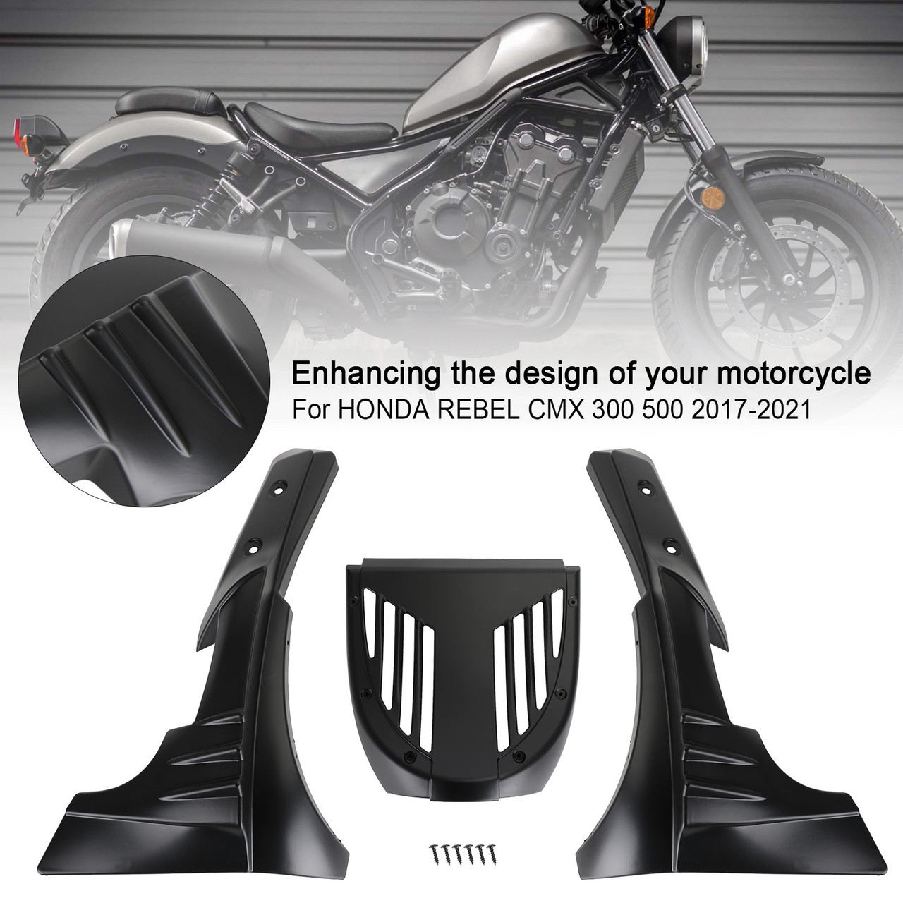 FAIRING COVER For HONDA REBEL CMX 300 500 2017-2021 BLK