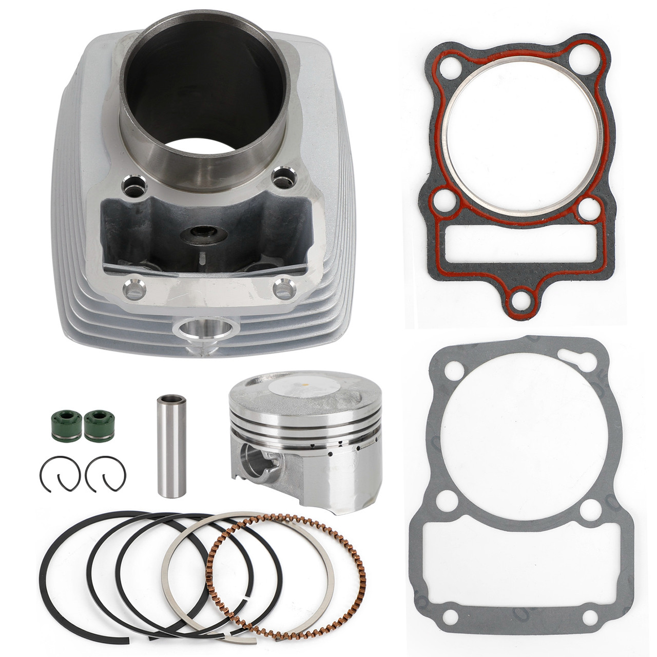 67mm Cylinder Jug Piston Gasket Kit Fit for CG250 Air Cooled Vertical Engine 4 Wheeler, Dune, Buggy, Dirt Bike, Pit Bike, Off Road, Motorbike, Go Kart, ATV, Quad 250cc. (M587-A066)