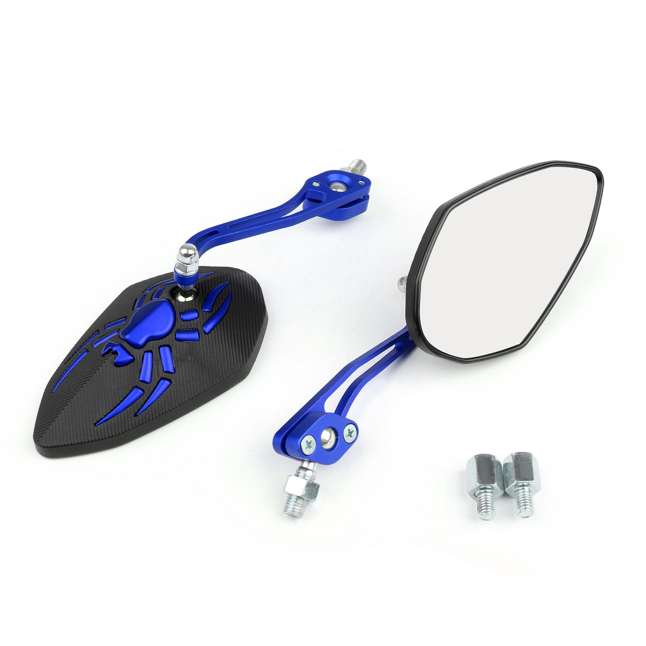 1 pair mirrors(left&right) fits for Honda with 8mm/10mm clockwise threaded screws Blue~BC2