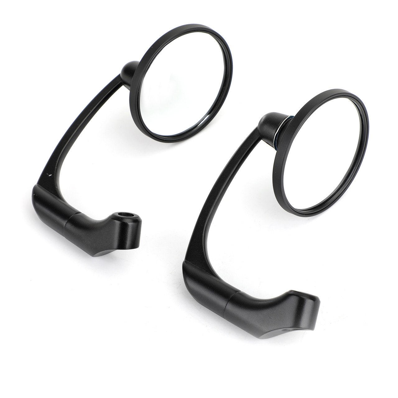 Motorcycle L-bar Retro Round Rearview Side Mirrors fits for Honda with Standard Metric Screws Black~BC2