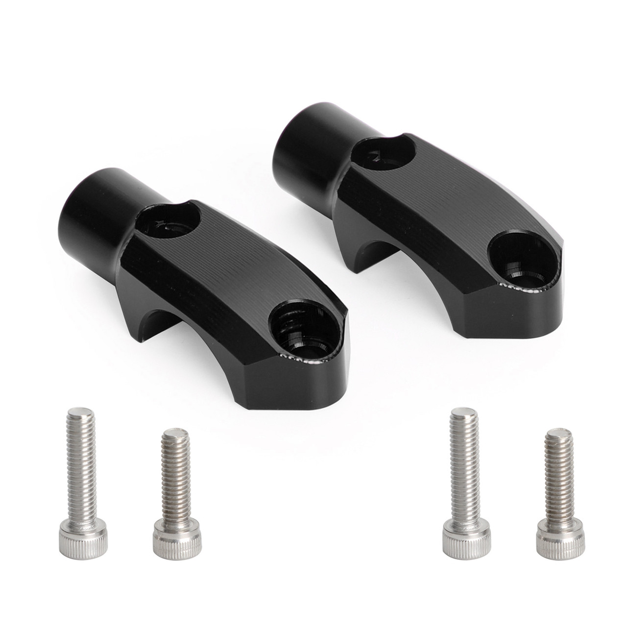 CNC Pair Master Cylinder Handlebar Clamps 10mm x 1.5mm Mirror Fit For BMW G310R 2017-2021 R1200GS / Adventure 2013-2018 BLK