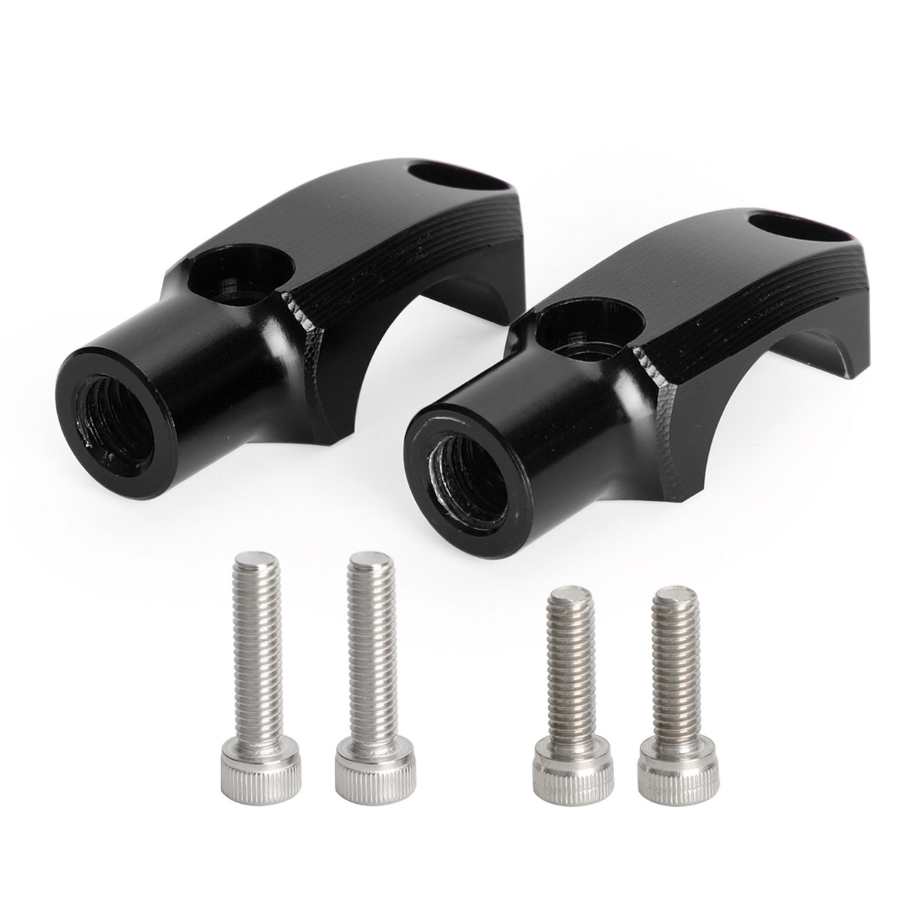 CNC Pair Master Cylinder Handlebar Clamps 10mm x 1.5mm Mirror Fit For BMW G310R 2017-2021 R1200GS / Adventure 2013-2018 BLK