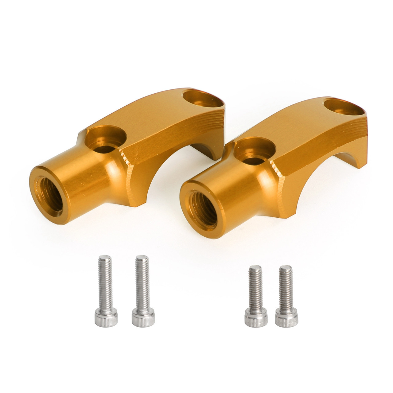 CNC Pair Master Cylinder Handlebar Clamps 10mm x 1.25mm Mirror fits For Kawasaki Gold~BC3