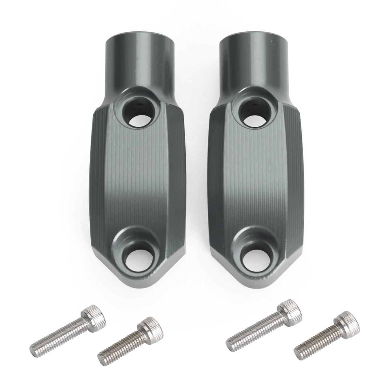 CNC Pair Master Cylinder Handlebar Clamps 10mm x 1.25mm Mirror fits For Kawasaki Gray~BC3