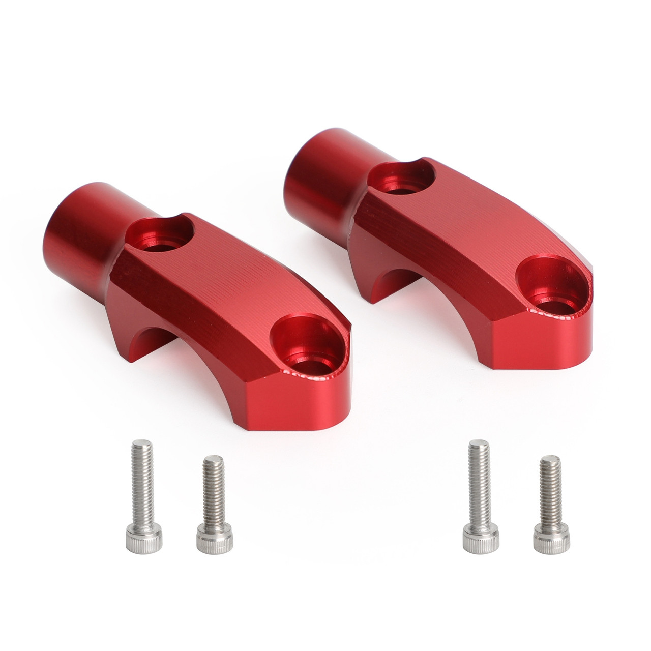 CNC Pair Master Cylinder Handlebar Clamps 10mm x 1.25mm Mirror Fits for Suzuki Red~BC1