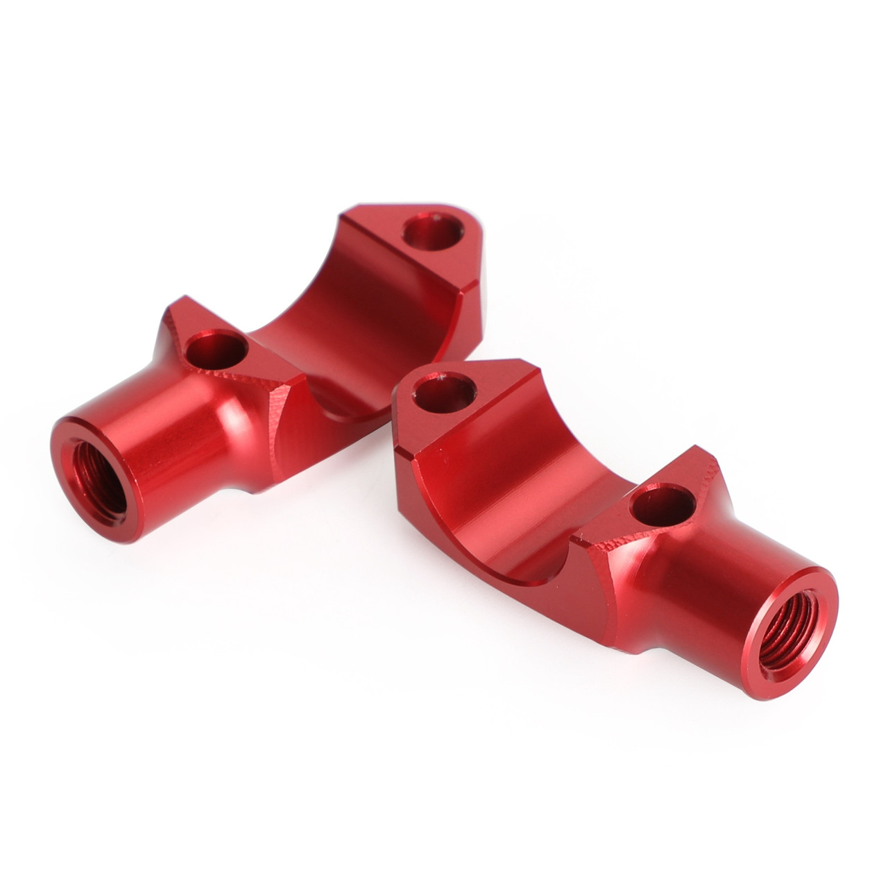 CNC Pair Master Cylinder Handlebar Clamps 10mm x 1.25mm Mirror fits for Honda Red~BC2