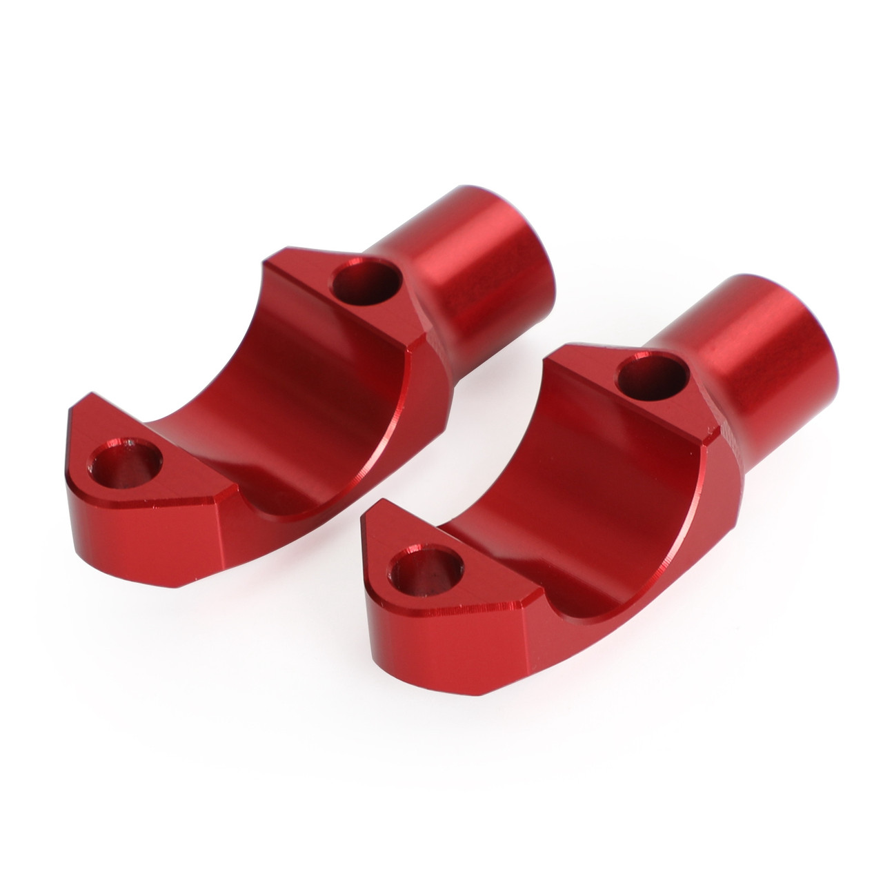 CNC Pair Master Cylinder Handlebar Clamps 10mm x 1.25mm Mirror fits For Kawasaki Red~BC3