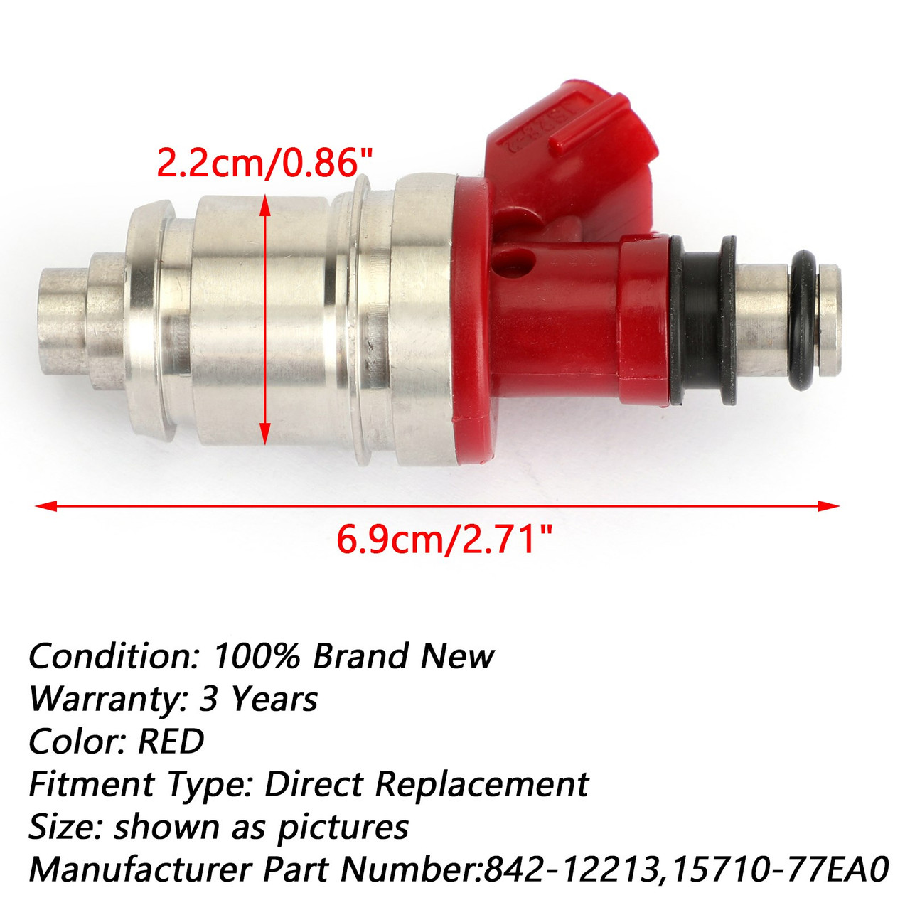 1Pcs Fuel Injector JS28-2 8970795320 FOR Honda Passport 2.6L 94-95 RED