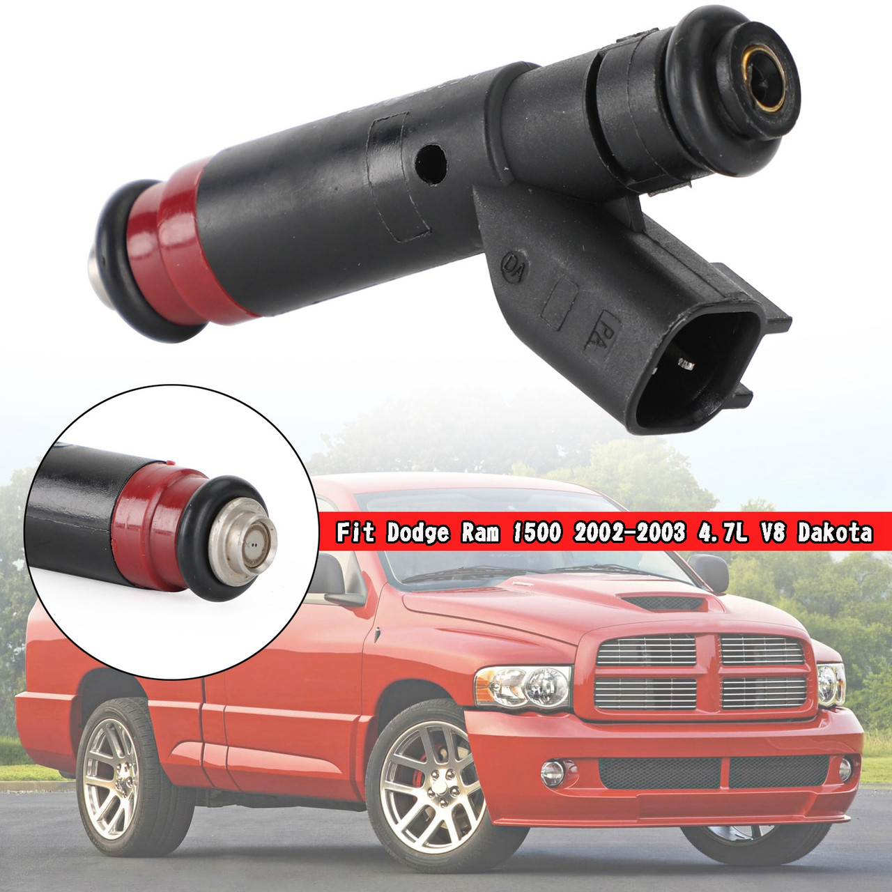 Fuel Injectors FBJC100 Fit For Dodge Durango 4.7L V8 Dakota 4.7L V8 2001-2003 Ram 1500 4.7L V8 2002-2003 BLK