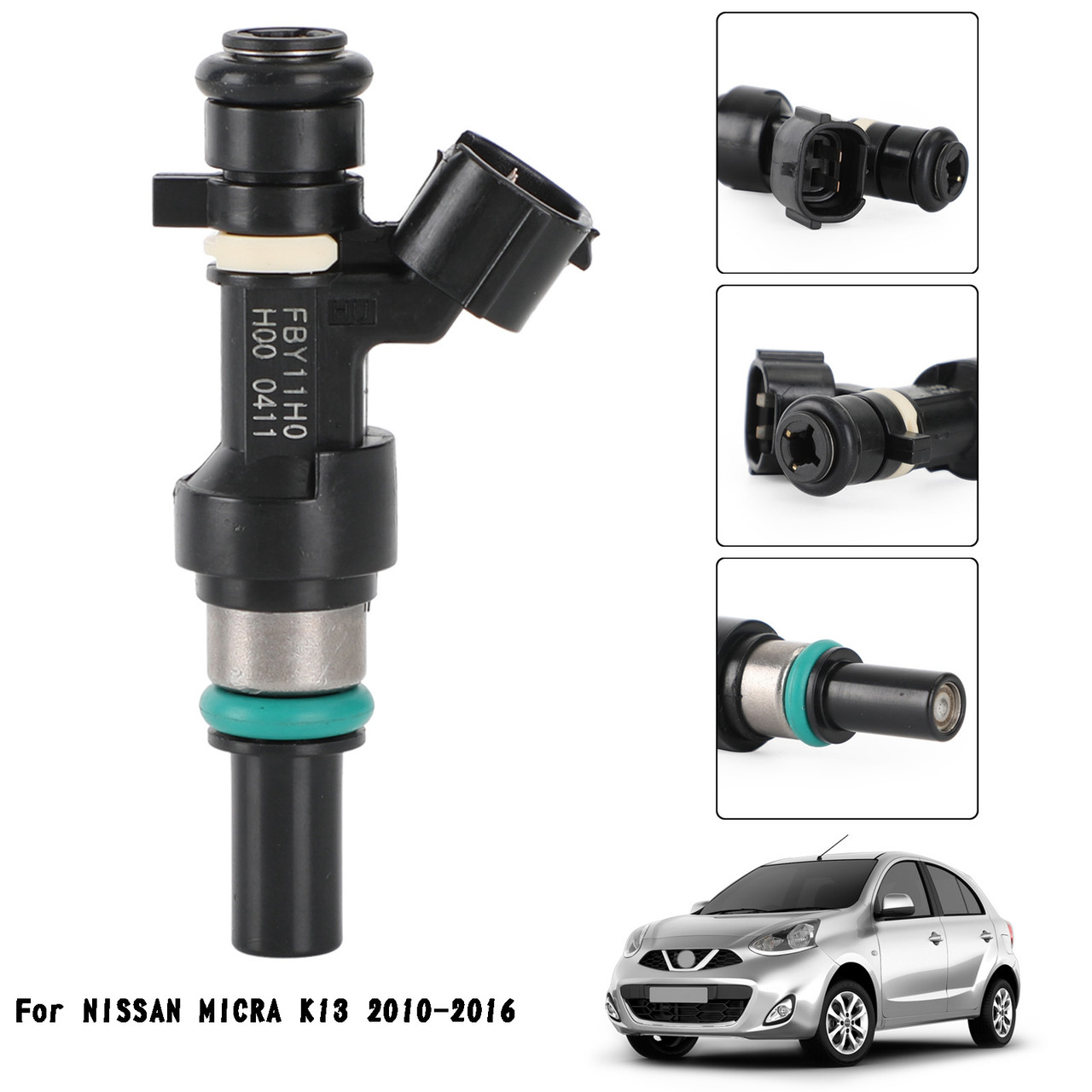 Fuel Injectors FBY11H0 FBY1010 Fit For NISSAN MICRA K13 2010-2016 BLK