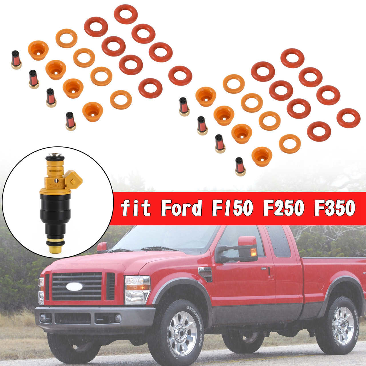 8 set Fuel Injectors Rebuild Repair Kit 0280150943 Fit For Ford Excursion 5.4L V8 2000-2005 Mustang 4.6L V8 1996-2004