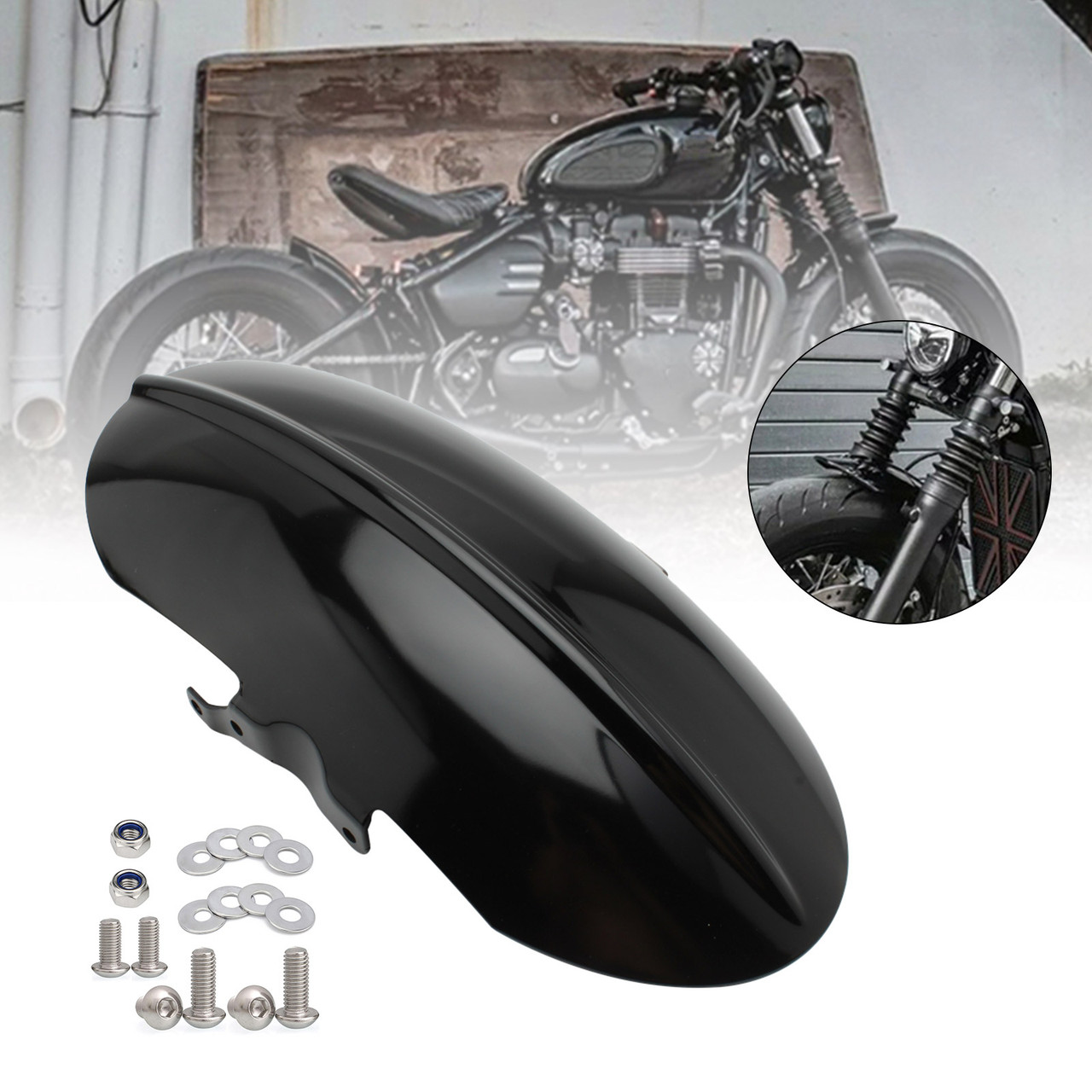 SHORT MUDGUARD KIT Fit For Triumph Bonneville Speedmaster 1200 2018-2021 Bobber Black 1200 2018-2021 BLK