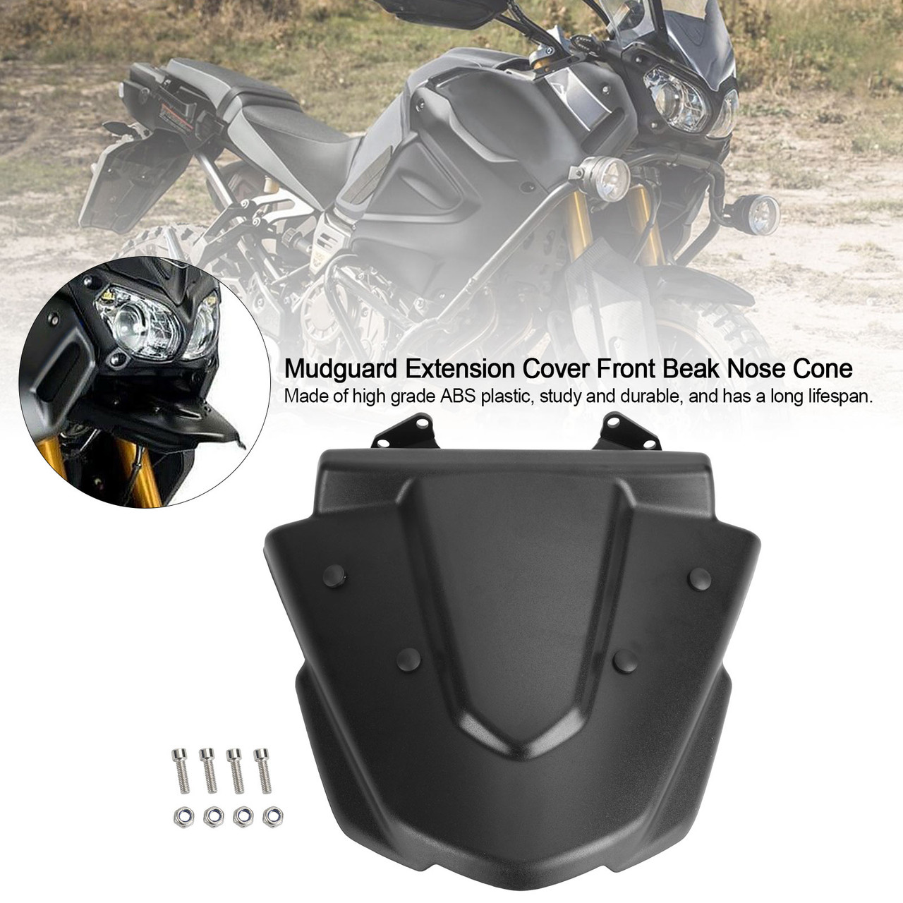 Mudguard Extension Cover Front Beak Nose Cone Fit For Yamaha XT1200Z 2014-2021 BLK
