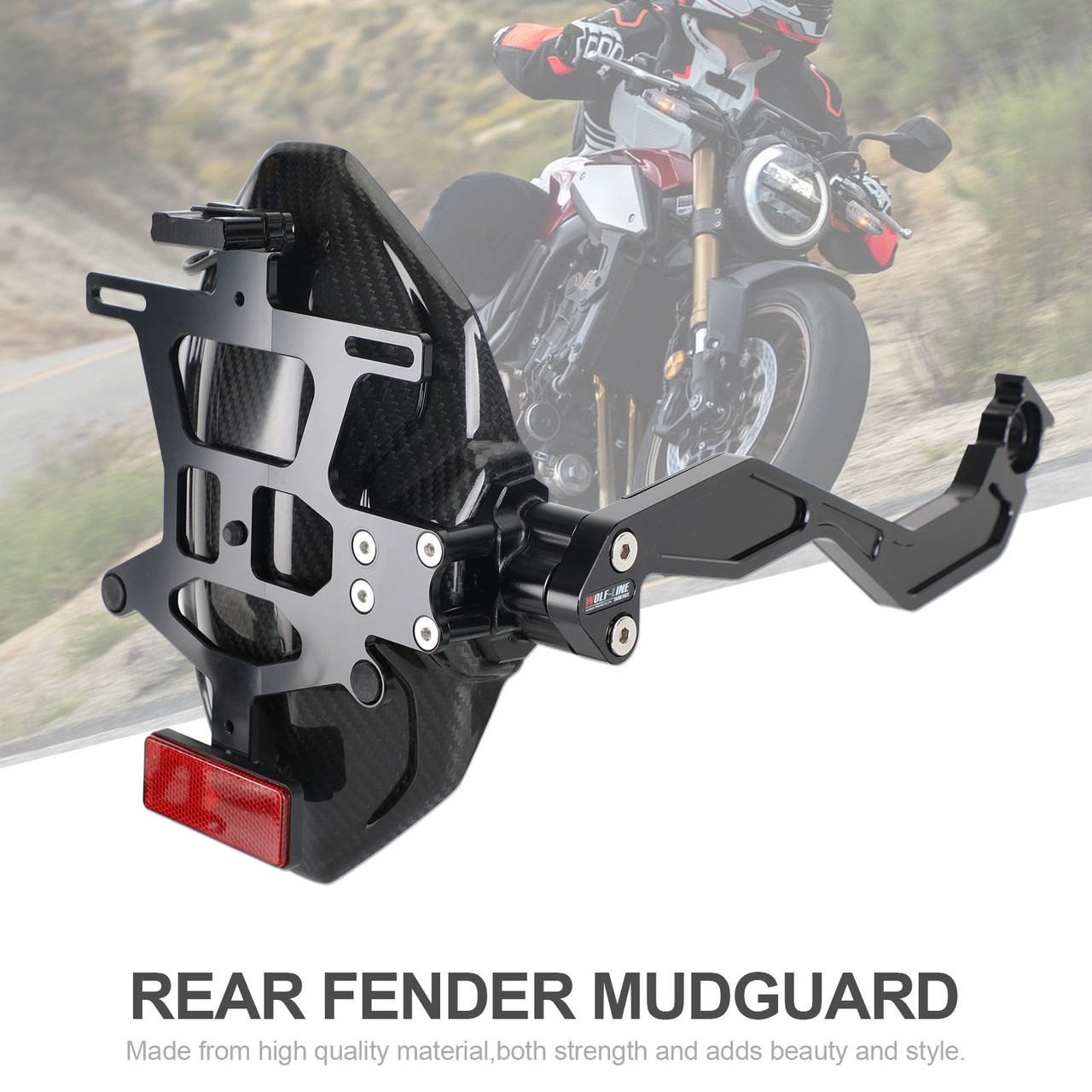 Real carbon fiber Rear Mudguard Fender Bracket Holder LED Fit For Honda CB650R 2021+ CBN