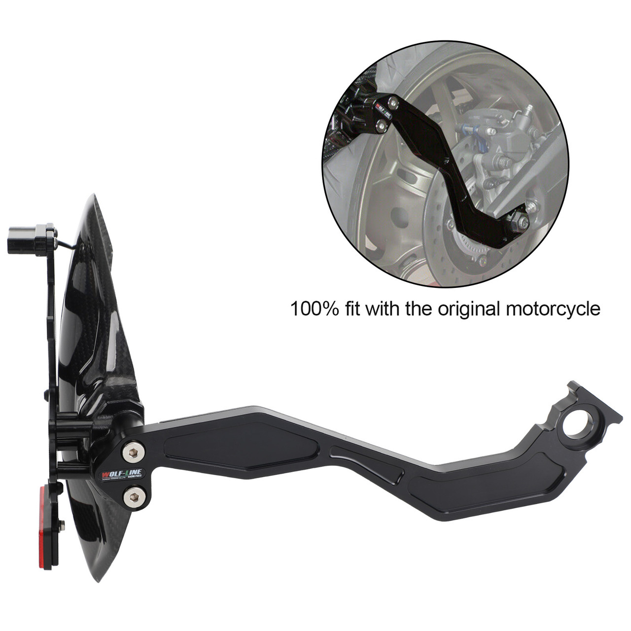 Real carbon fiber Rear Mudguard Fender Bracket Holder LED Fit For Honda CB650R 2021+ CBN