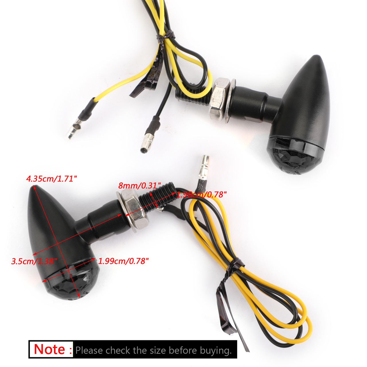 Mini Bullet turn signal light Fit for Honda with 8mm Hole Fairing BlackS~BC2