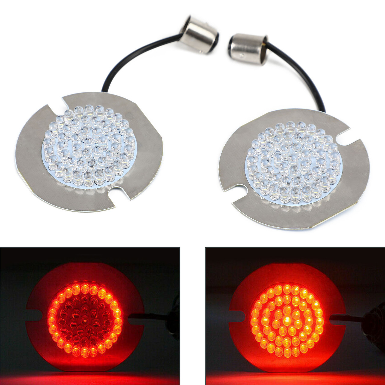 1157 LED Turn Signal Light Fit for Harley Davidson 1986-2019 with 2 screw lens Red