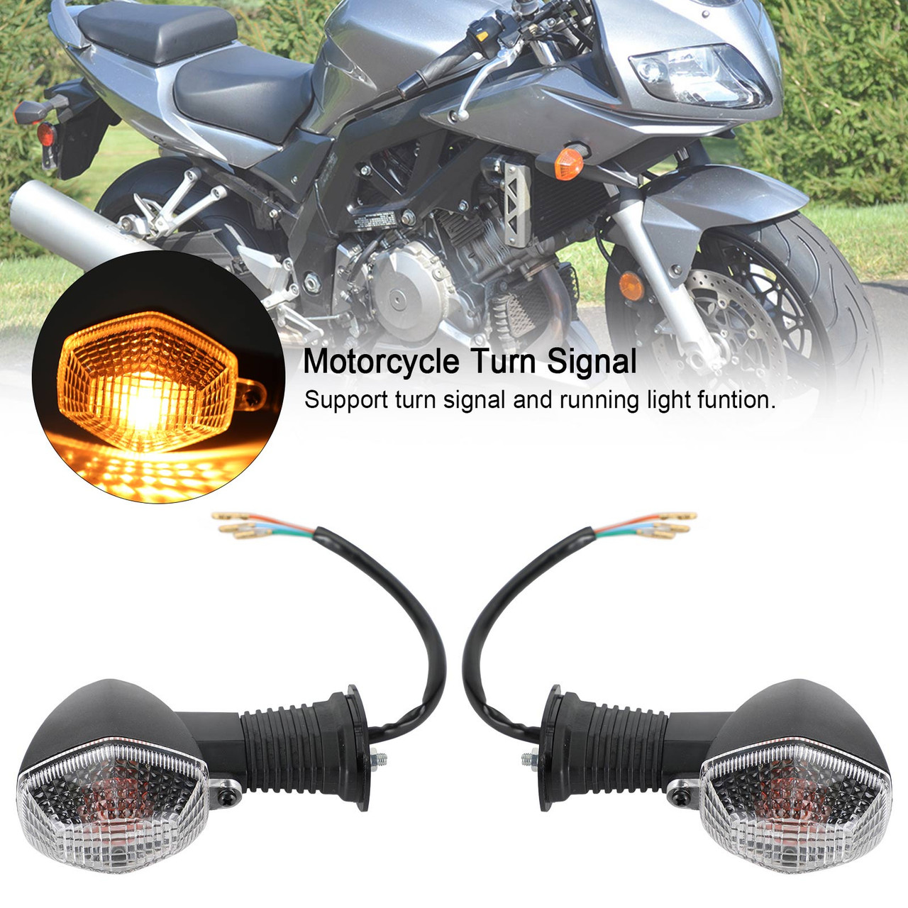 Motorcycle Turn Signal Fit for Suzuki GSF 600N/S for Bandit 2000-2003 SV 650N 2003-2009 DL 1000 for V-Strom 2006-2013 Clear