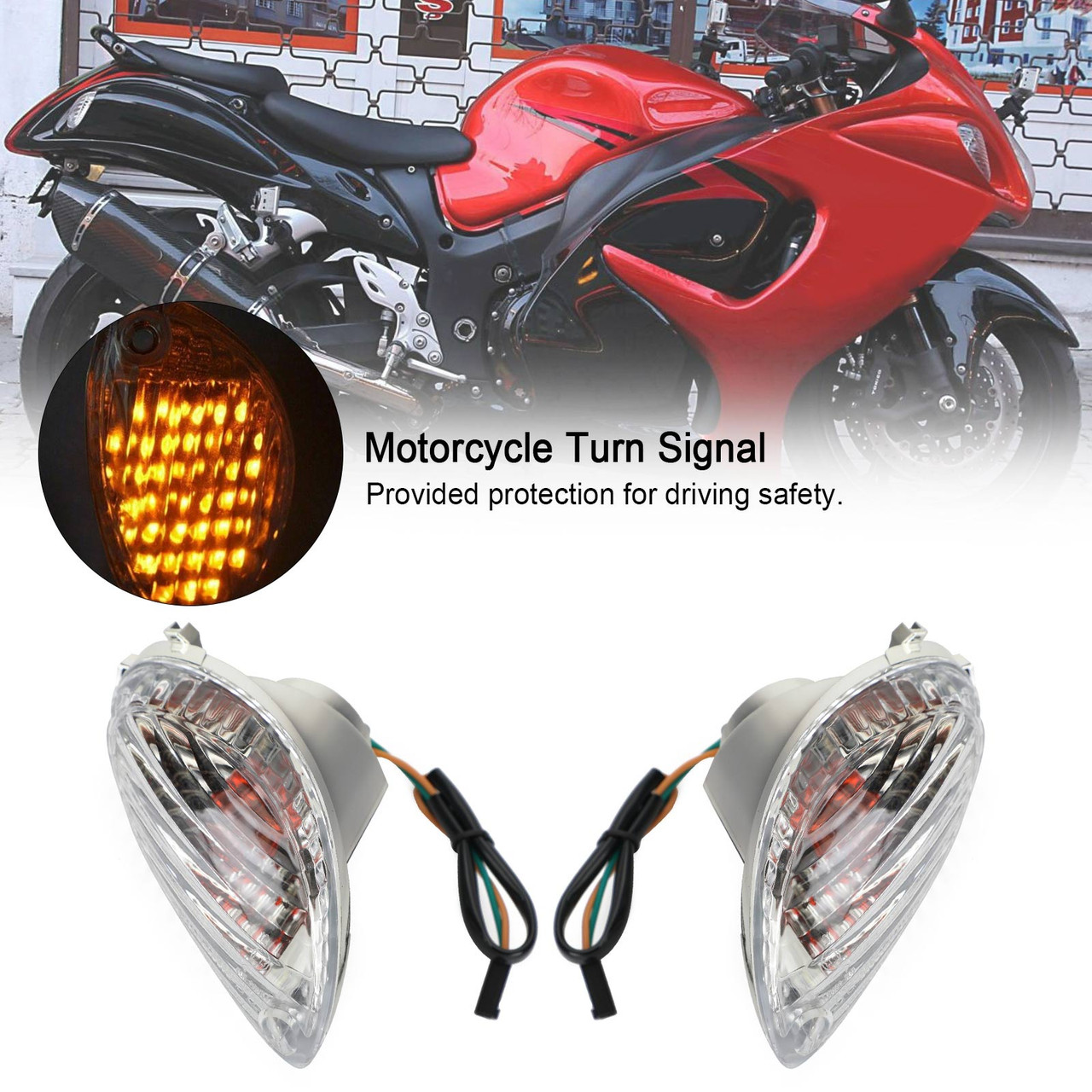 Motorcycle Turn Signal Fit for Suzuki Hayabusa GSXR1300 2008-2017 Clear