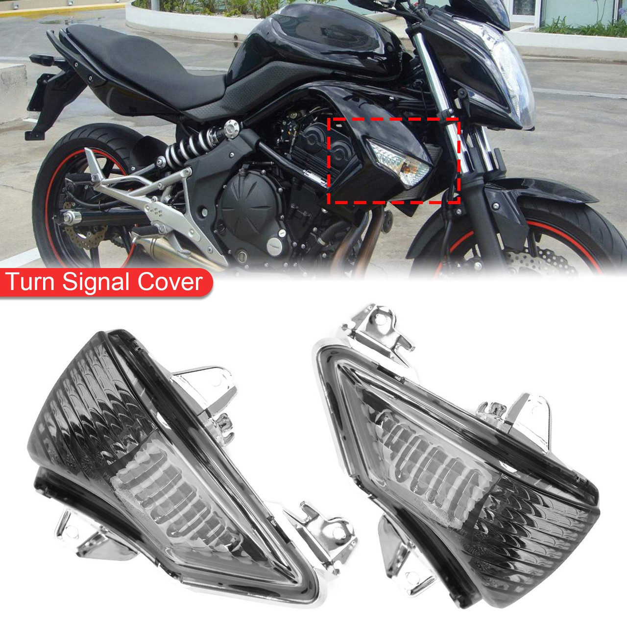 Turn signal Cover Fit for KAWASAKI ER-6N 2008-2011 EX650 Ninja 650 2009-2011 ER400 ER-4N 2011-2013 Smoke