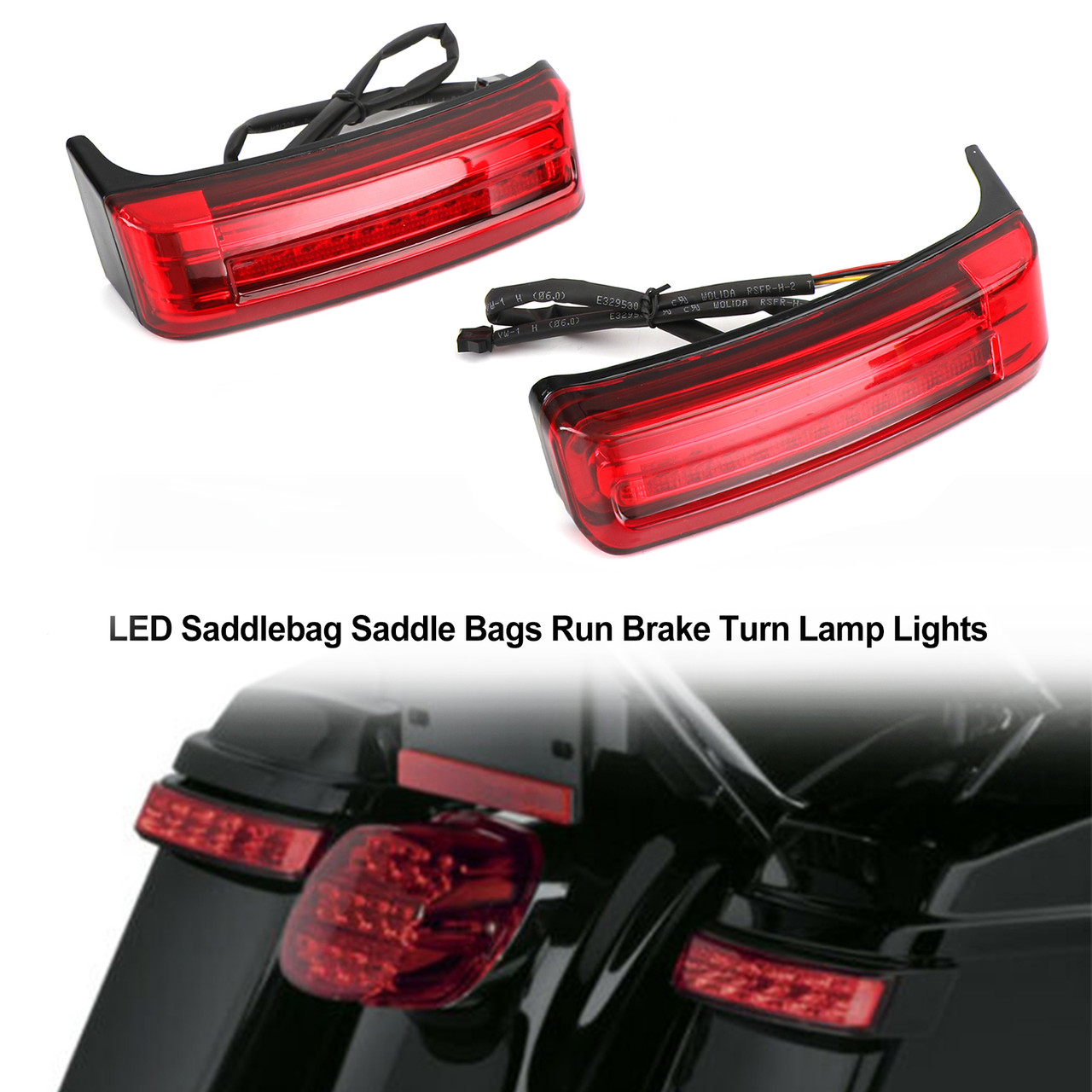 LED Saddlebag Saddle Bags Run Brake Turn Lamp Lights Fit for harley Ultra Limited FLHTK CVO Limited FLHTKSE RED