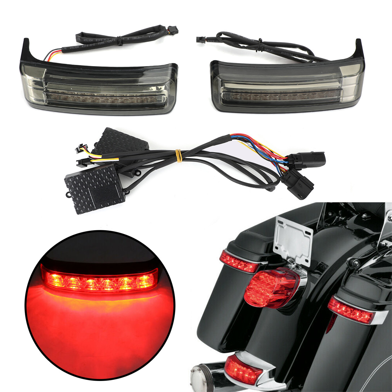 LED Saddlebag Saddle Bags Run Brake Turn Lamp Lights Fit for harley Ultra Limited FLHTK CVO Limited FLHTKSE Smoke