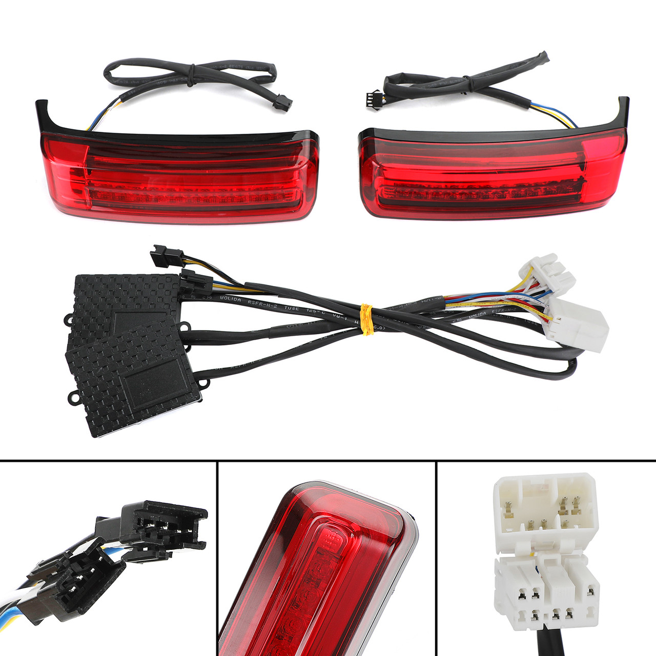 LED Saddlebag Saddle Bags Run Brake Turn Lamp Lights Fit for harley 007-2013 Classic (EFI) - FLHTC RED