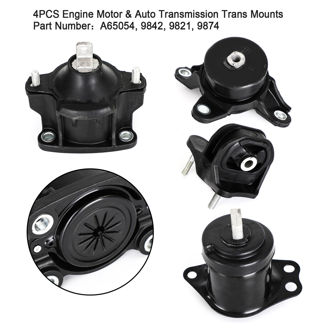 4PCS Engine Motor & Auto Transmission Trans Mounts For Honda Accord 2.4L 2013-16