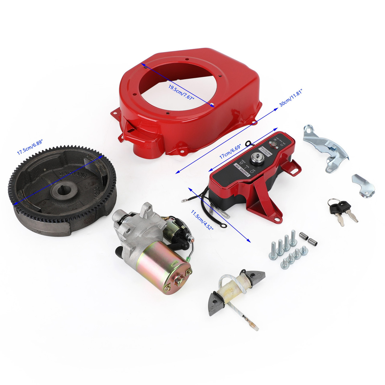 Electric Start Kit Starter Ignition Fan Cover Fit Honda GX160
