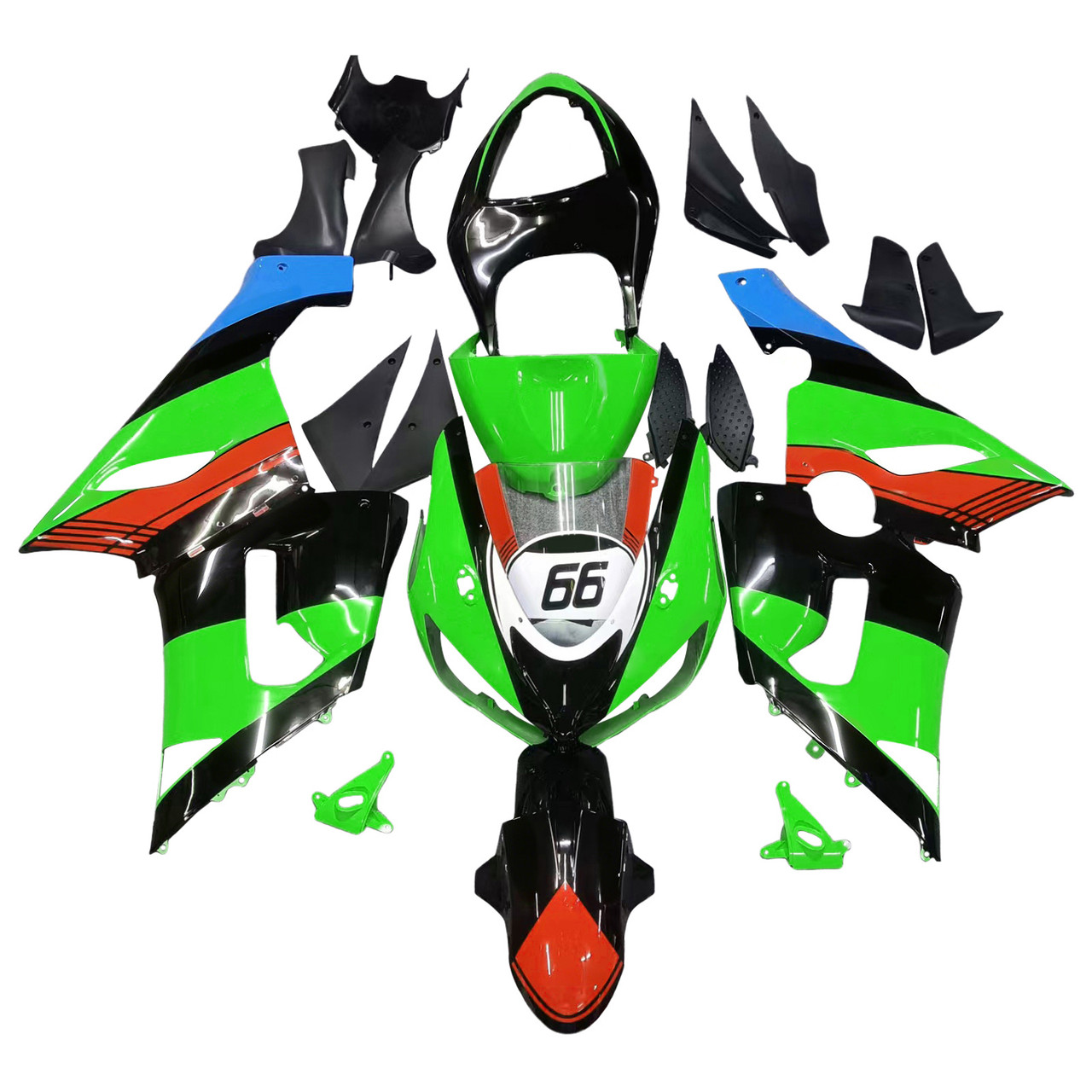 Kawasaki ZX6R 636 2005-2006 Amotopart Fairing Kit Generic #129
