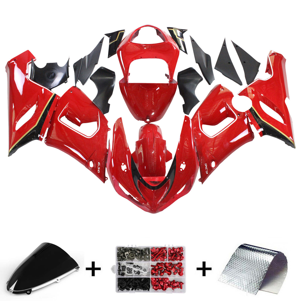 Kawasaki ZX6R 636 2005-2006 Amotopart Fairing Kit Generic #136