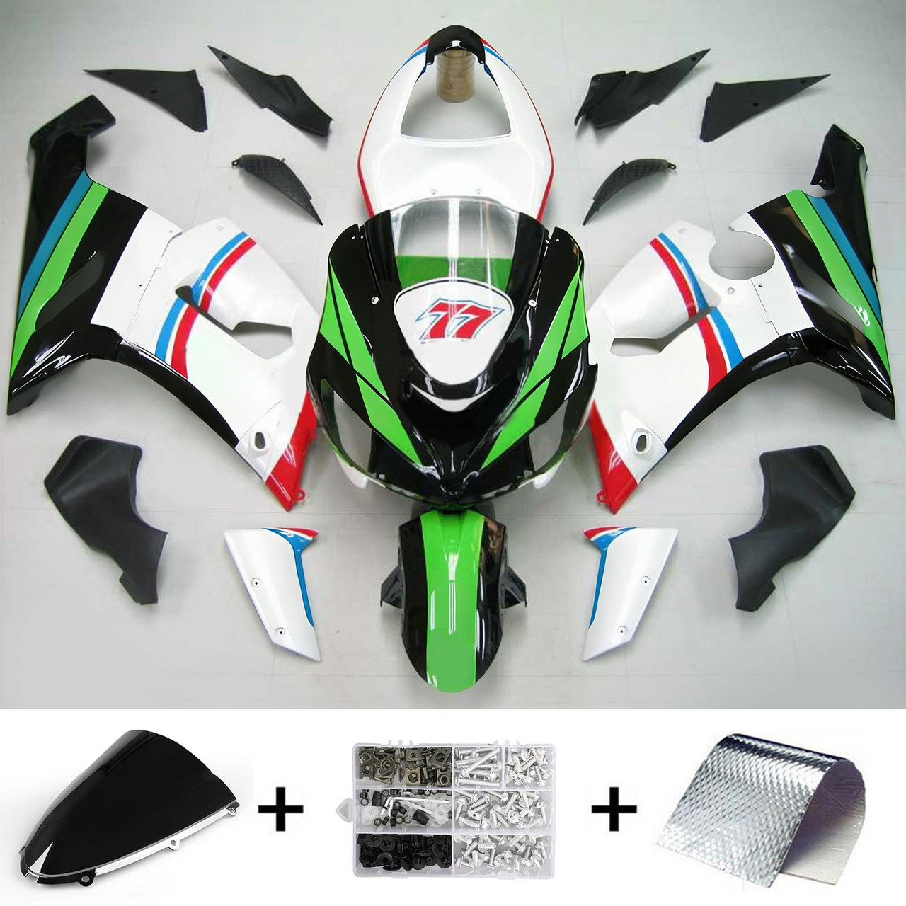 Kawasaki ZX6R 636 2005-2006 Amotopart Fairing Kit Generic #138