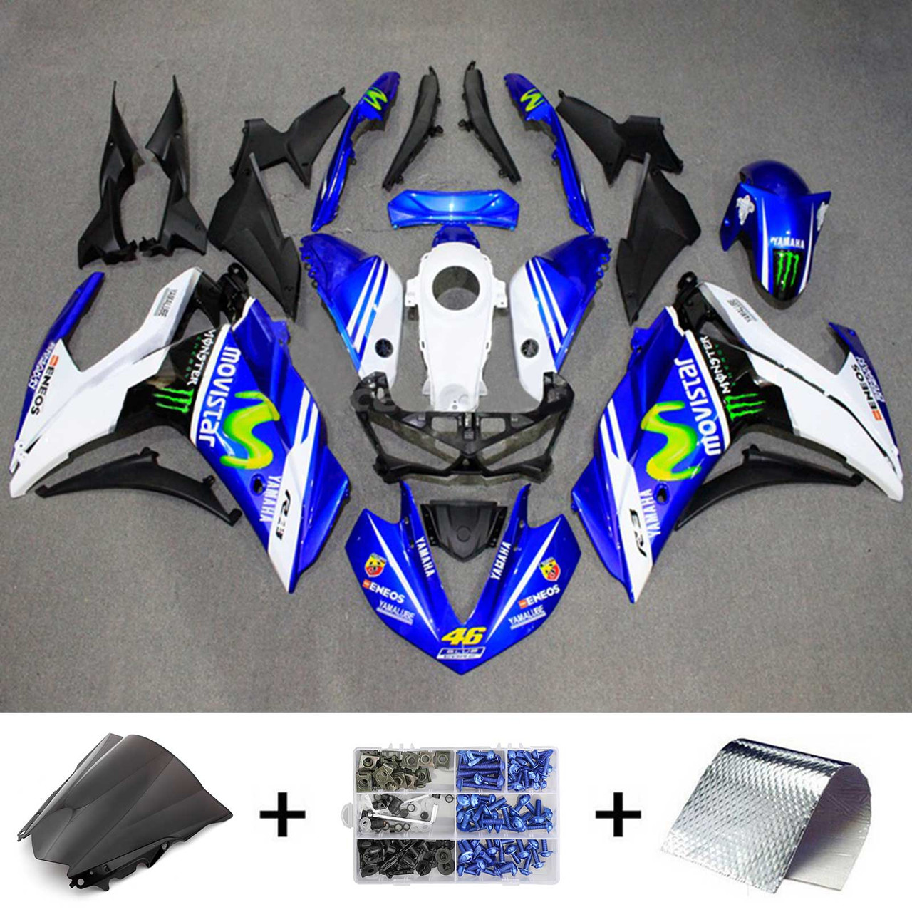 Yamaha YZF R3 (2014-2018) YZF R25 (2015-2017) Amotopart Fairing Kit Generic #107