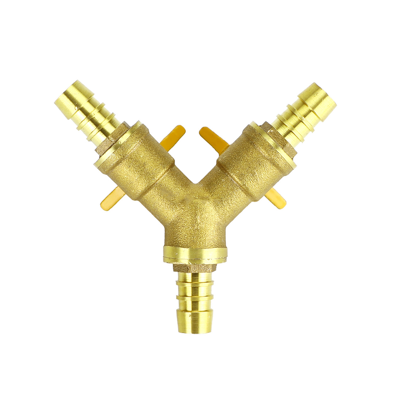 3/8" Hose Barb Ball Valve Y Shaped 3 Way Connector Barb Brass Fitting OD 11mm