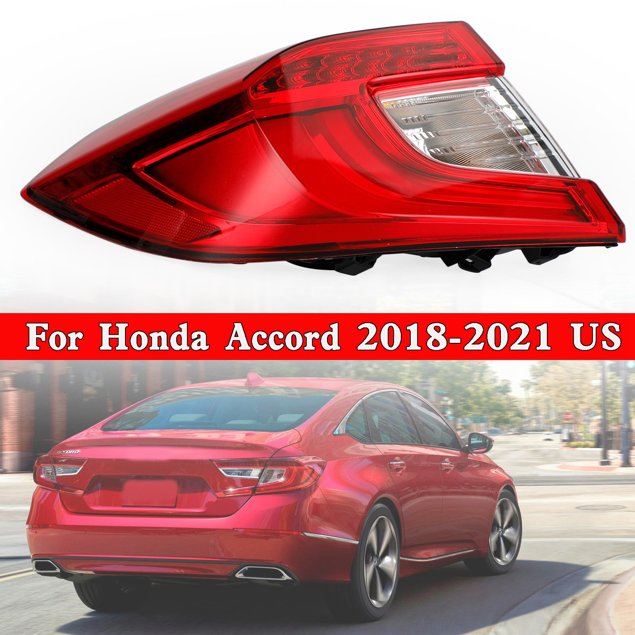 Left Driver Side Tail Light Rear Lamp 33550TVAA01 For Honda Accord 2018-2021 US