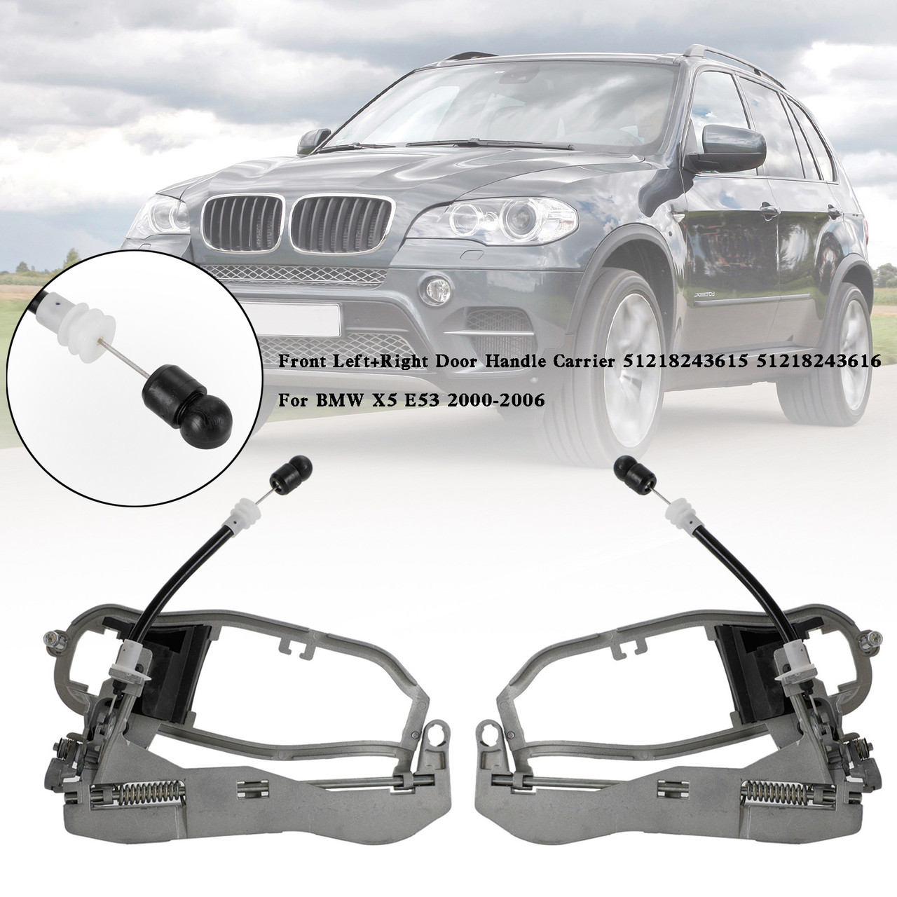 Front Left Right Door Handle Carrier 51218243615/16 For BMW X5 E53