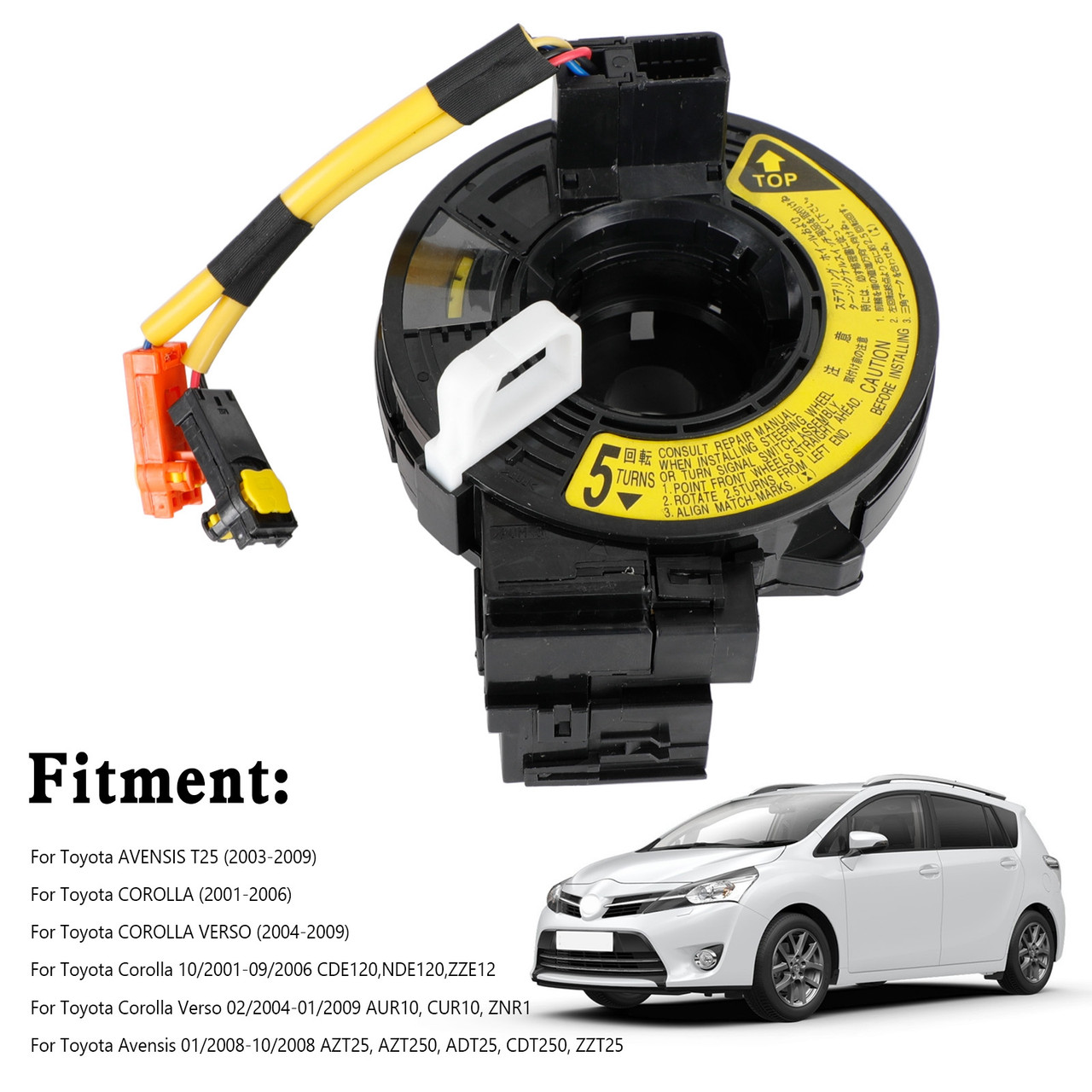 ピリオド Squib Spiral Cable Clock Spring 84306-50180 For Toyota