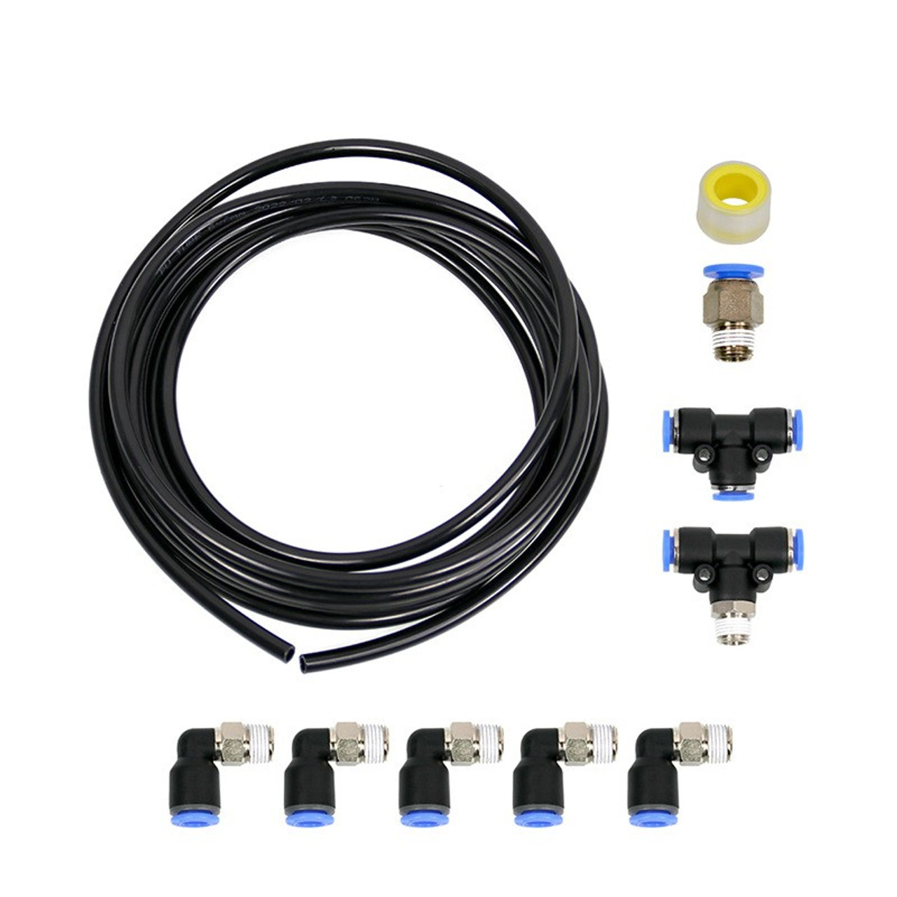 PUSH LOCK Black Vacuum Fitting Kit Turbo Wastegate & Solenoid for Turbo Vehicles