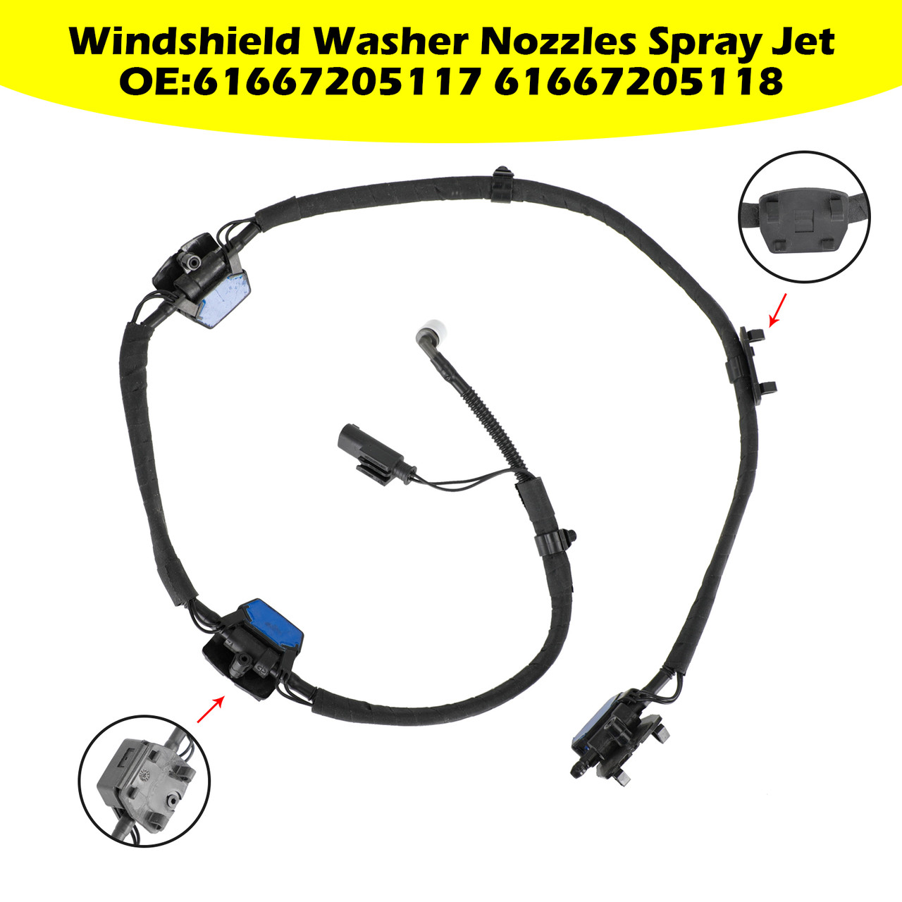 Windshield Washer Nozzles Spray Jet for BMW F10 F11 F18 61667205117 61667205118