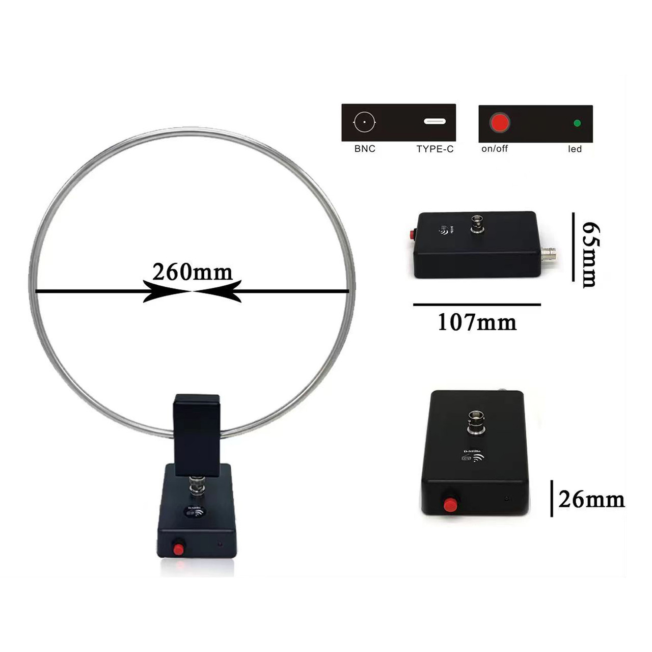 GA-800 Active Loop Antenna Shortwave Antenna 10KHz-159MHz HF Portable for Radios