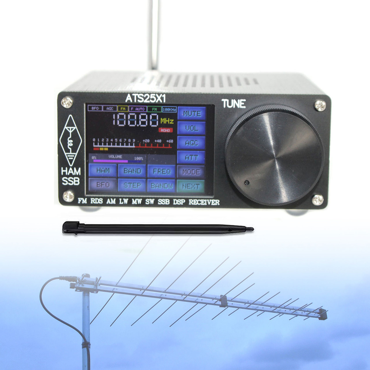 Upgraded 50Khz-2GHz V1.10D Malachite DSP SDR Receiver Radio 3.5 Inch LCD&Speaker