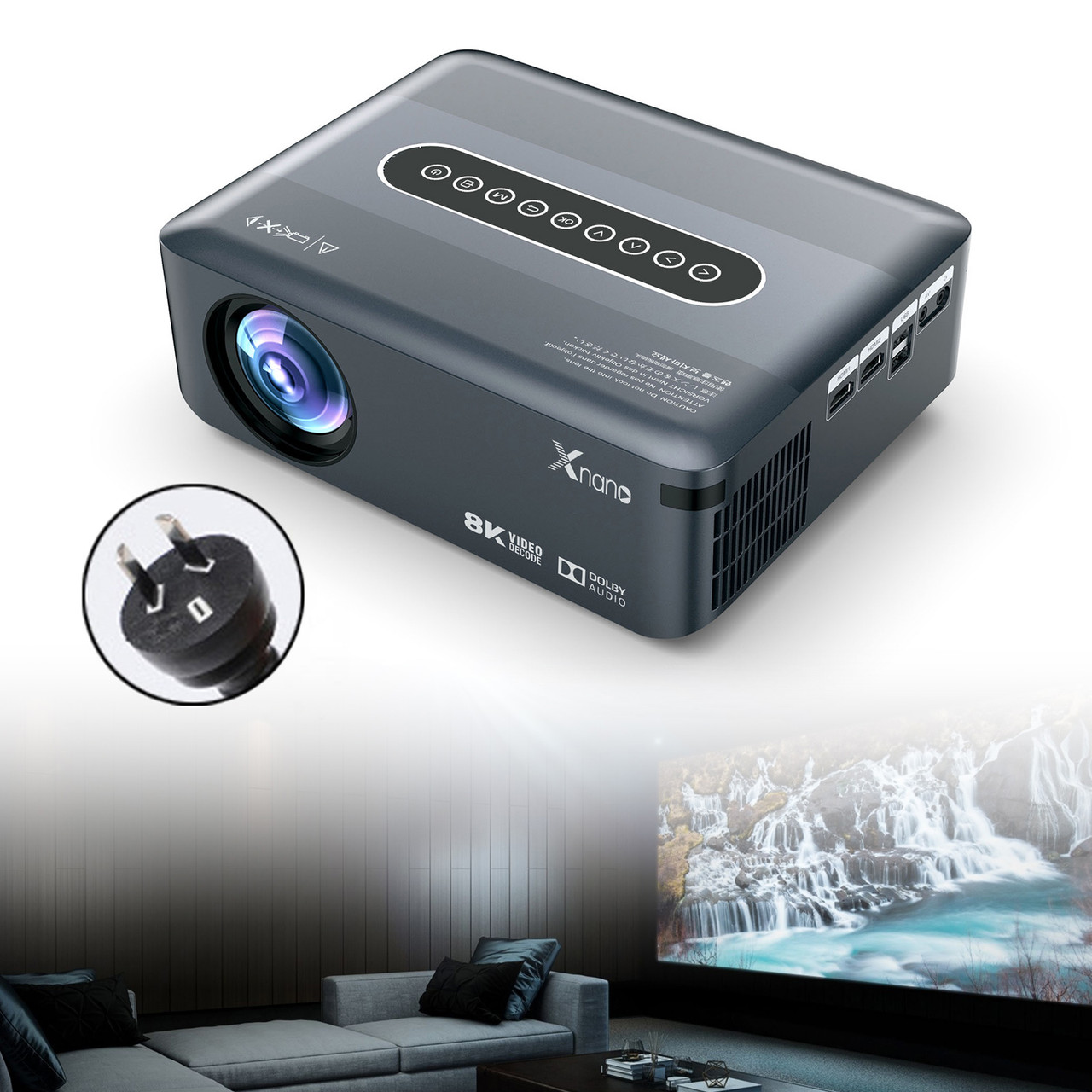 AU VERSION Ultra HD 8K Decoding Projection 1080p Android Movie Projector Home Phone Laptops