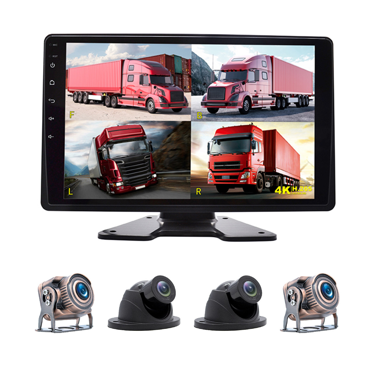 10.1"Monitor DVR Driving Video Recorder Touch Screen for RV Truck Bus + 4 Camera