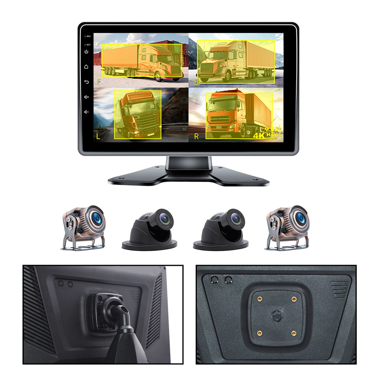 10.1" Monitor DVR Driving Video Recorder Touch Screen with BSD for RV Truck Bus