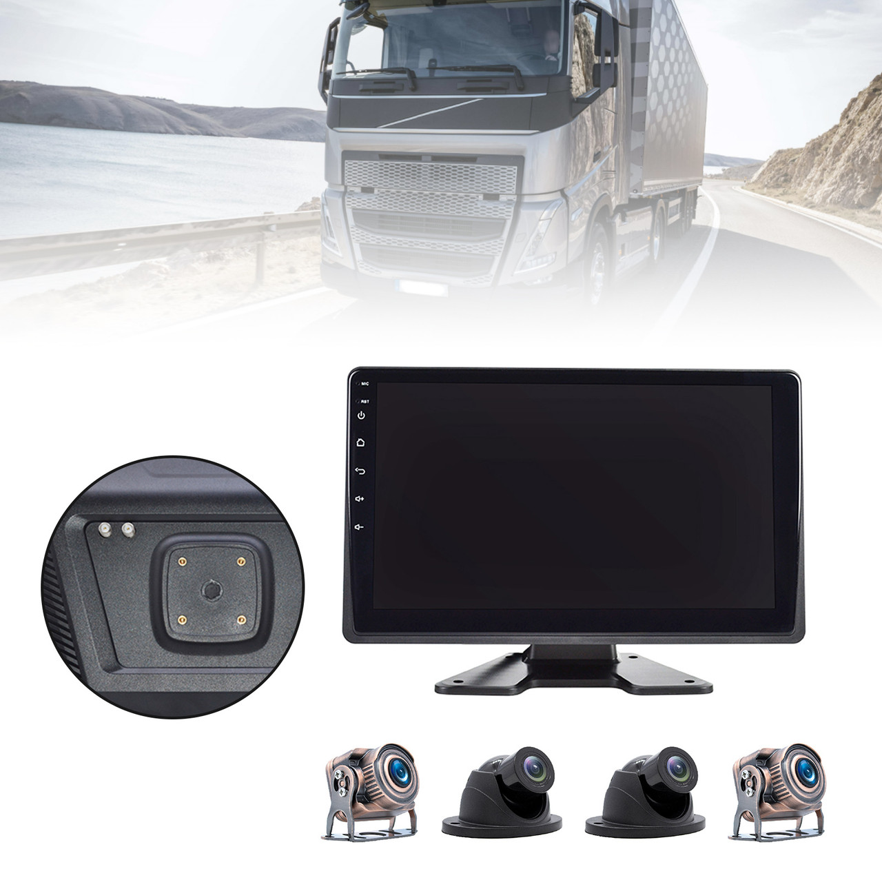 10.1"Monitor DVR Driving Video Recorder Touch Screen GPS for RV Truck Bus Camera
